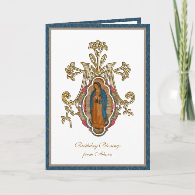 Carte Élégante Vierge Religieuse Marie Guadalupe (Devant)
