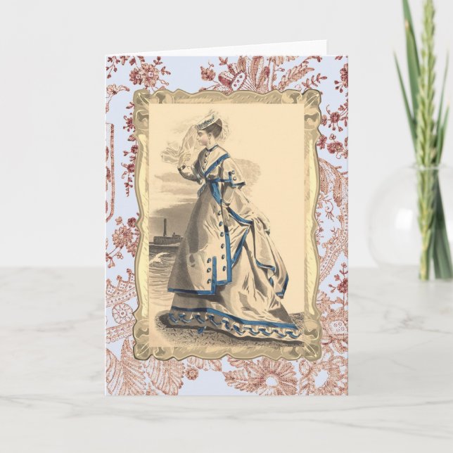 Carte Élégante Vintage dame (Devant)