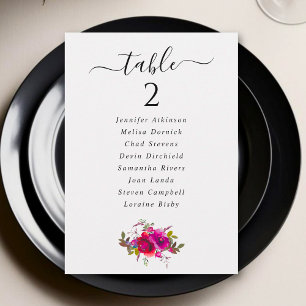 Carte Élégantes fleurs roses violettes de mariage de pri