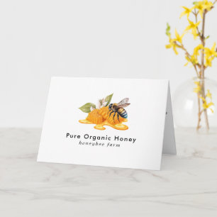 Carte Élégants peignes à miel avec abeille pliée