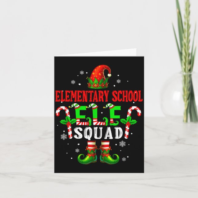 Carte Elementary School Elf Squad Xmas Elf Hat Scute Ss  (Devant)