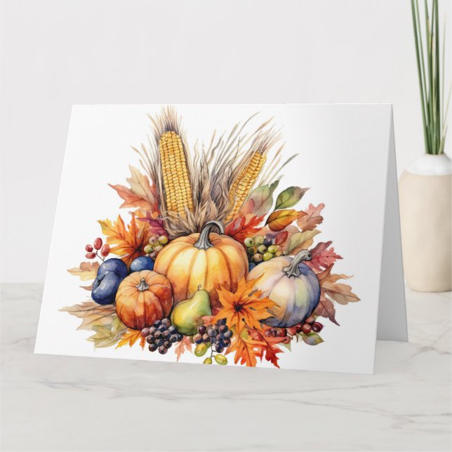 Carte Éléments d'automne à l'aquarelle (Devant)