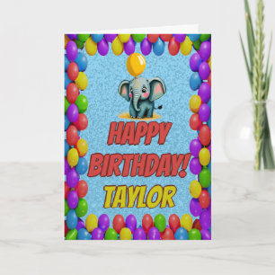 Carte Elephant Accueil Fun Personnalisé Anniversaire