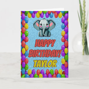 Carte Elephant Accueil Fun Personnalisé Anniversaire