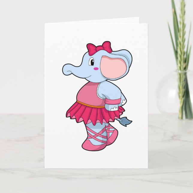 Carte Éléphant au ballet avec jupe (Devant)