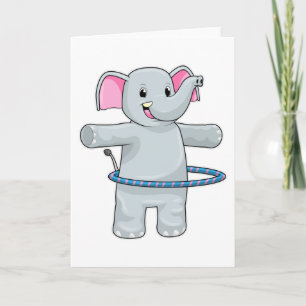 Carte Eléphant au sport avec pneus Fitness