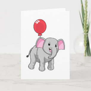 Carte Eléphant avec ballon