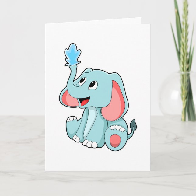 Carte Eléphant avec eau (Devant)