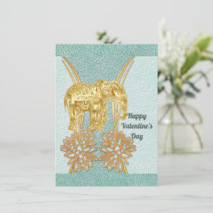Carte Eléphant bleu bleu Turquoise pour le petit a