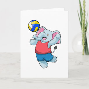Carte Elephant comme joueur de volleyball avec volleybal
