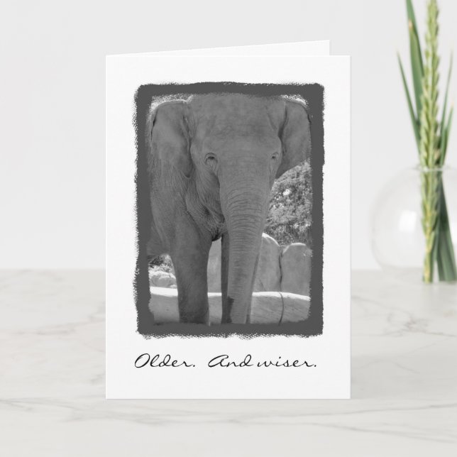 Carte Eléphant d'anniversaire (Devant)