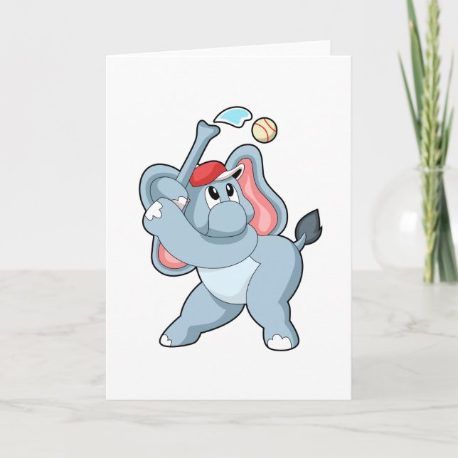 Carte Éléphant de baseball (Devant)