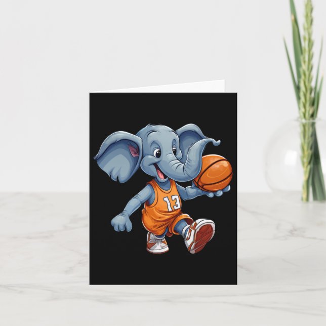Carte Éléphant de basketball  (Devant)
