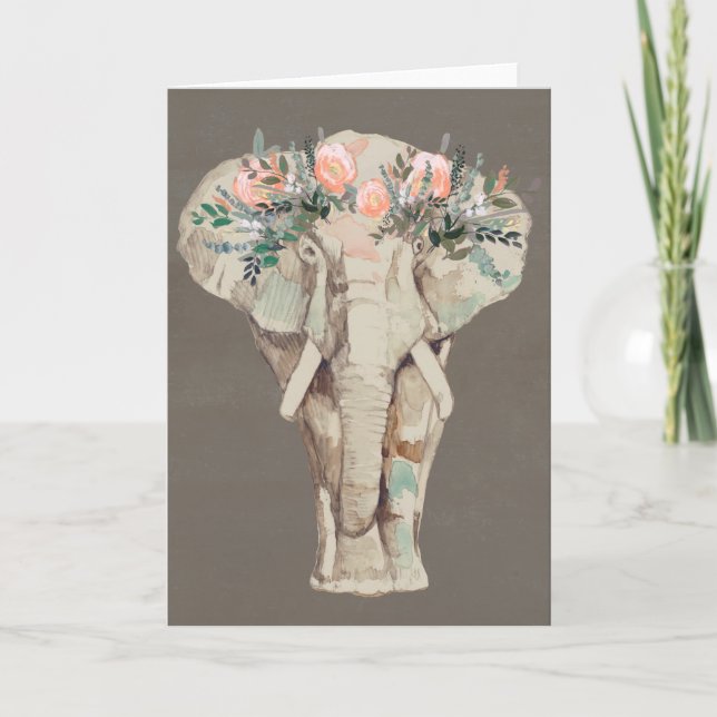 Carte Eléphant de la Couronne de fleurs II (Devant)
