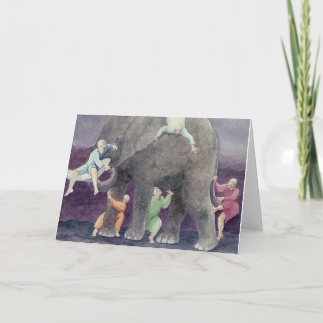 Carte Eléphant et aveugle (Devant)