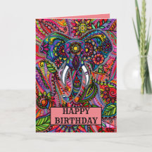 Elephant Mandala Boho Anniversaire Personnalisé