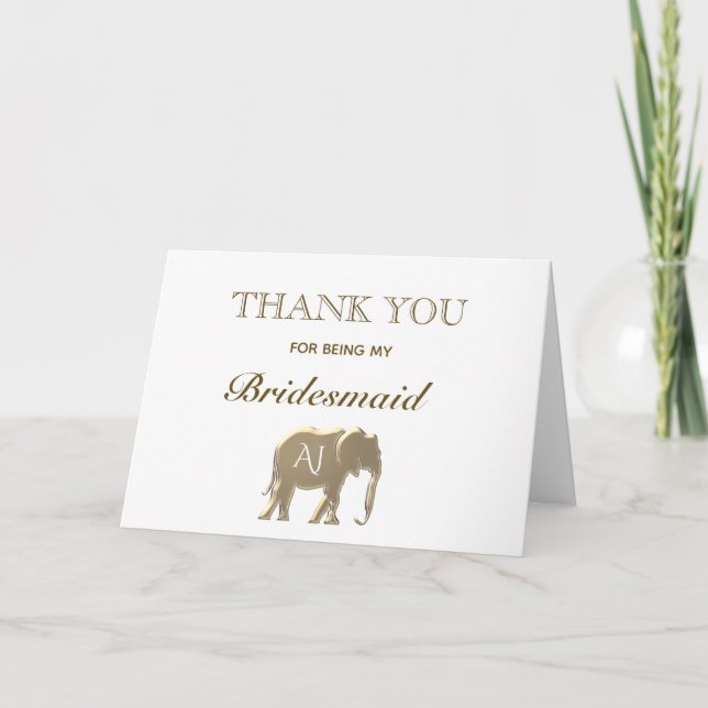 Carte Elephant Merci simple pour être ma servante (Devant)