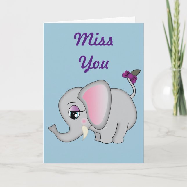 Carte Eléphant mignon (Devant)