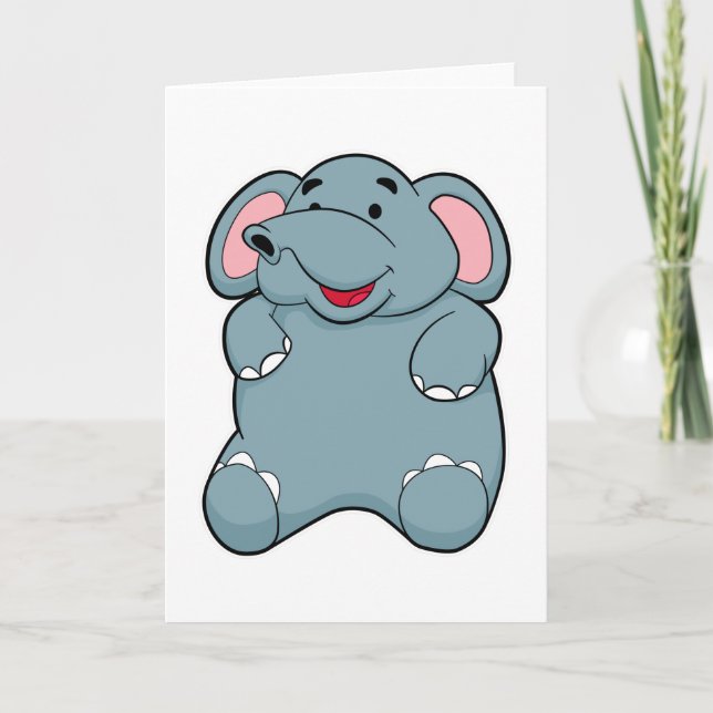 Carte Eléphant mignon (Devant)