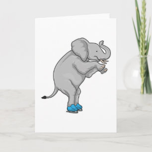Carte Éléphant Patinage sur glace Patins à glace