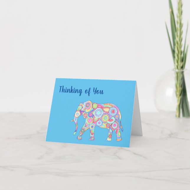 Carte éléphant pensée pour toi (Devant)