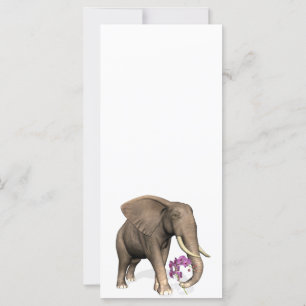 Carte Elephant With Pink Orchid