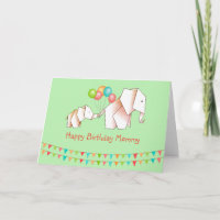 Eléphants mignons Joyeux anniversaire maman