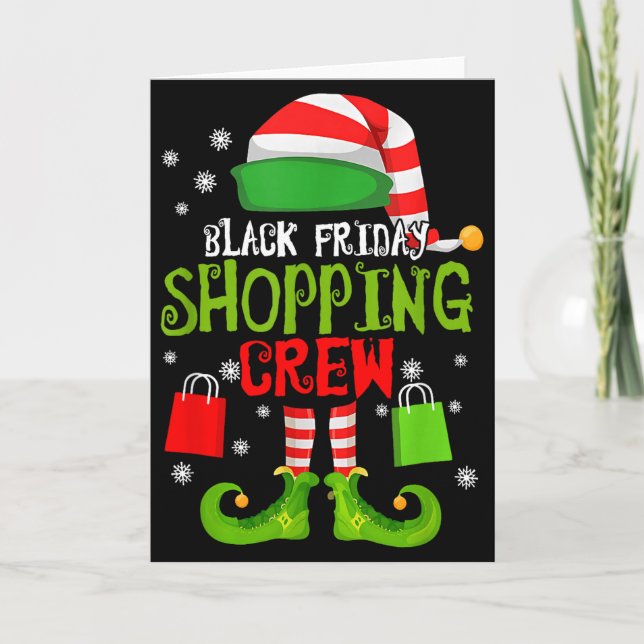 Carte Elf Christmas Black Shopng Funny Friday Shopng Cre (Devant)