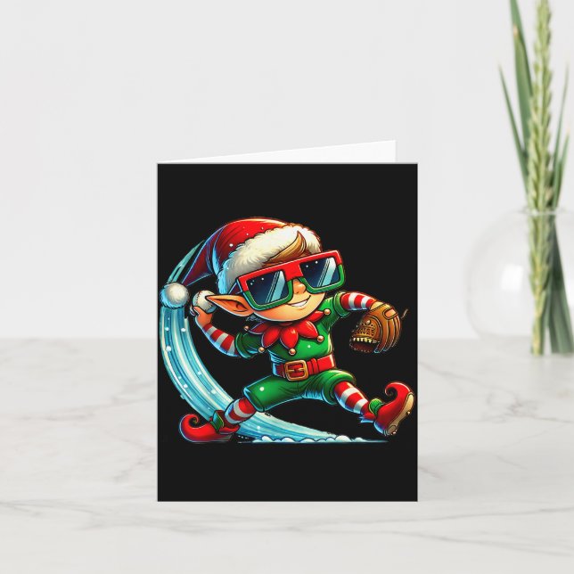 Carte Elf Playing Baseball As Tcher Boys Kids Teens Chri (Devant)