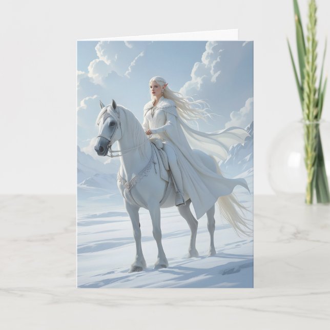 Carte Elf Queen Riding White Horse (Devant)