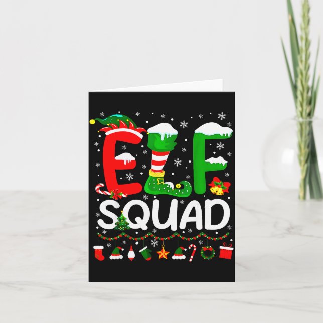 Carte Elf Squad Christmas Family Matching Xmas Elf Pajam (Devant)