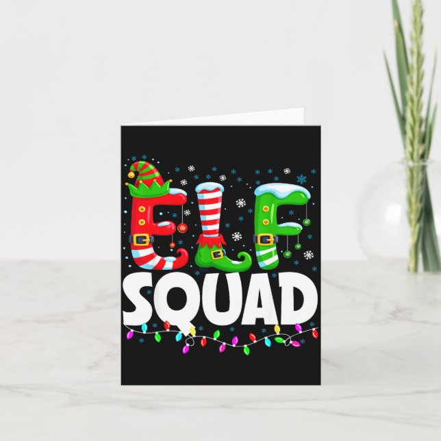 Carte Elf Squad Christmas Family Matching Xmas Pajamas  (Devant)