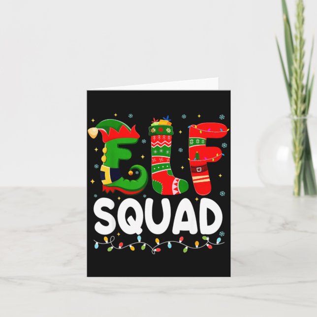 Carte Elf Squad Family Christmas Matching Pajamas Xmas T (Devant)