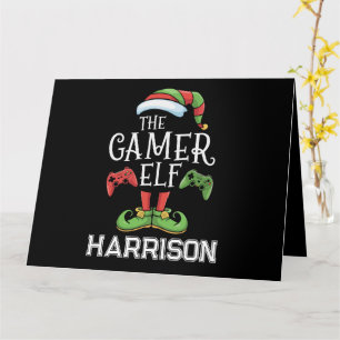 Carte Elfe de jeu vidéo personnalisé pour Noël