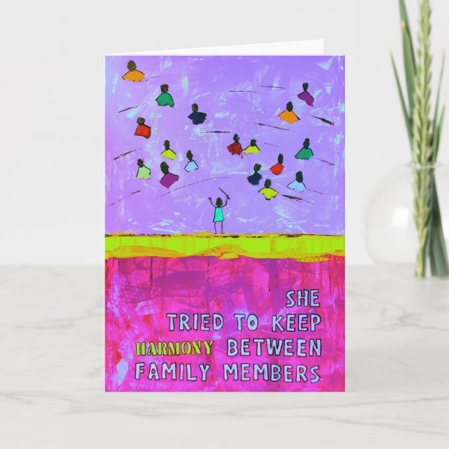 Carte Elle a essayé de garder l'HARMONIE entre les (Devant)