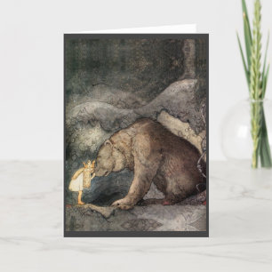 Carte Elle embrassa le nez de l'ours