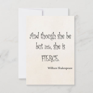 Carte Elle n'est que petite elle est Fierce Shakespeare 