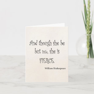 Carte Elle n'est que petite elle est Fierce Shakespeare