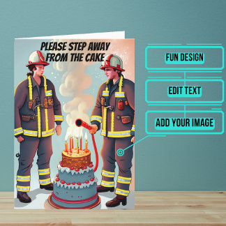 Carte Éloignez-vous du gâteau Funny Flaman Anniversaire