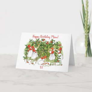 Carte Elsa Beskow Filles aux fraises Anniversaire