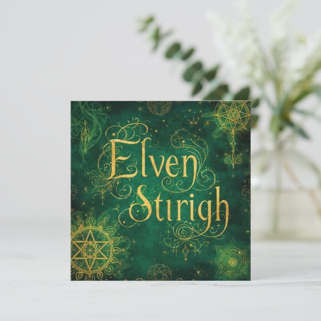 Carte Elven Stirigh – Sigiles en vert (Debout devant)