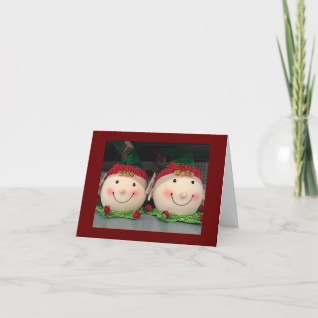 CARTE ELVES SE SONT RASSEMBLÉES POUR DIRE ***MERCI NOËL* (Devant)