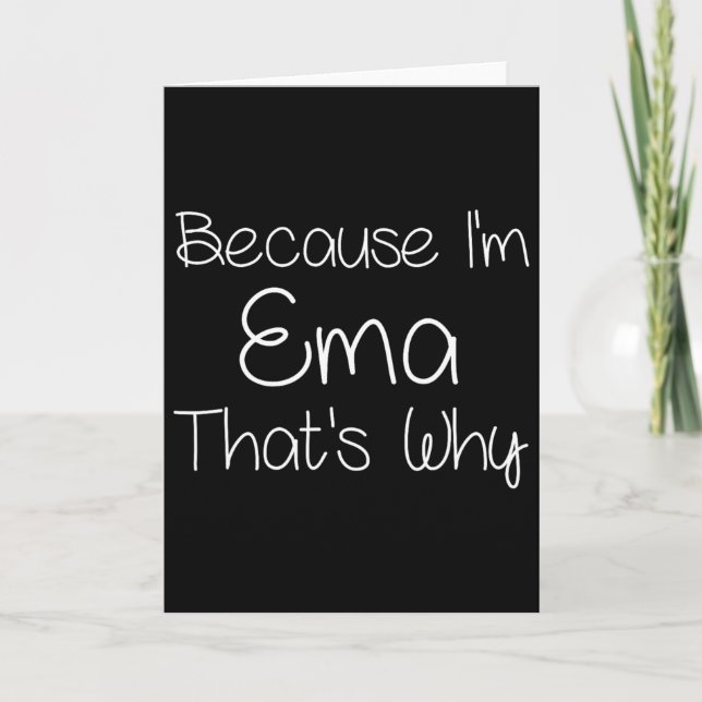 Carte Ema Funny Personnalisé Anniversaire Femmes Nom ID  (Devant)