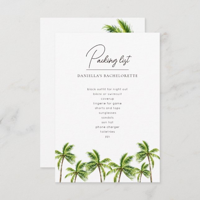 Carte Emballage du week-end de Palm Tropical moderne (Devant / Derrière)
