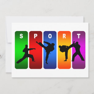 Carte Emblème de karaté multicolore