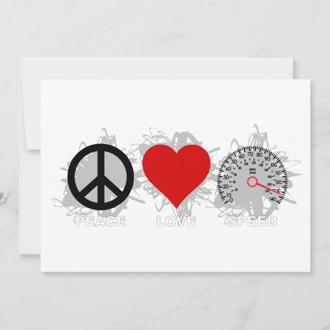 Carte Emblème Peace Love Speed 3 (Devant)
