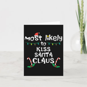 Carte Embrasser très probablement le Père Noël Noël Xmas