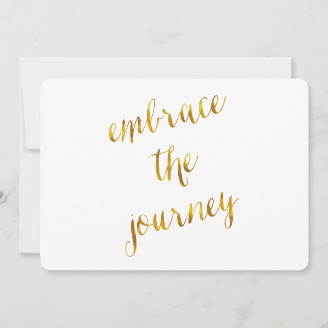 Carte Embrassez Le Citation De Voyage Gold Faux Foil Cou (Devant)