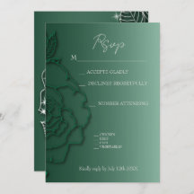 Emerald green Argent floral Elégant mariage