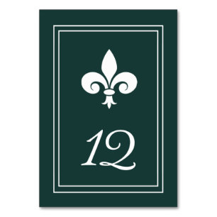 Carte Emerald Green Fleur de Lis Numéro de table